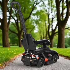 Детская каталка - толокар Toyota M 6129 EL-2 черная, с ручкой фото 14