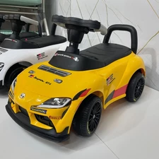 Детская каталка - толокар Toyota M 6129 EL-6 желтая, с ручкой фото 14
