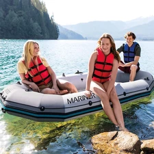 Трехместная надувная лодка Intex 68373, Mariner 3 Set, 297 х 127 х 46 см. фото 14