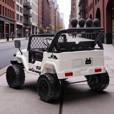 Двухместный детский джип 2566 AEBLR-1 (24V) Toyota, белый фото 37
