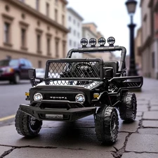 Двухместный детский джип 2566 AEBLR-2 (24V) Toyota, черный фото 14