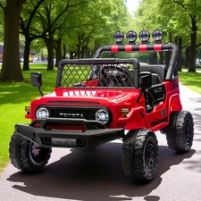 Двухместный детский джип 2566 AEBLR-3 (24V) Toyota, красный фото 2