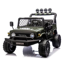 Детский электромобиль джип 2566 AEBLR-5 (24V) двухместный, Toyota, темно-зеленый фото 14