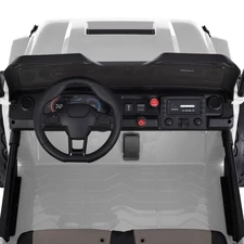 Двухместный детский джип M 6204 EBLR-1 (24V) белый, мягкие EVA колеса фото 11