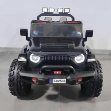 Двухместный детский джип M 6204 EBLR-2 (24V) черный, мягкие EVA колеса фото 14