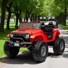 Детский электромобиль джип M 6204 EBLR-3 (24V) двухместный, красный