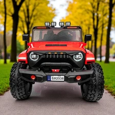 Детский электромобиль джип M 6204 EBLR-3 (24V) двухместный, красный фото 14