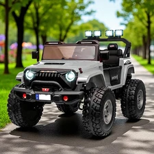 Детский электромобиль джип M 6204 EBLR-11 (24V) двухместный, серый