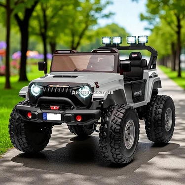 Детский электромобиль джип M 6204 EBLR-11 (24V) двухместный, серый