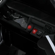 Двухместный детский электромобиль джип M 6192 EBLR-2-1 (24V) полиция, черно-белый фото 92