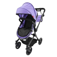 Коляска для куклы 2 в 1 Carrello Alfa 9707 Purple с сумочкой, фиолетовая купить