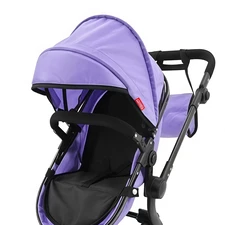 Коляска для куклы 2 в 1 Carrello Alfa 9707 Purple с сумочкой, фиолетовая фото 41