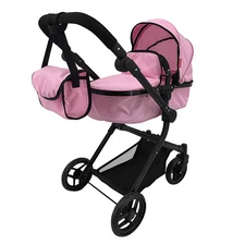 Коляска для куклы 2 в 1 Carrello Alfa 9707 Pink с сумочкой, розовая