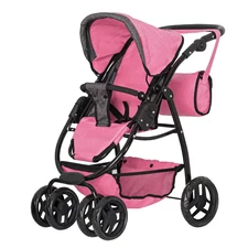 Коляска для куклы 2 в 1 Carrello Avanti 9662 Pink розовая, с сумочкой фото 2