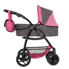 Коляска для куклы 2 в 1 Carrello Avanti 9662 Pink розовая, с сумочкой фото 14