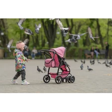 Коляска для куклы 2 в 1 Carrello Avanti 9662 Pink розовая, с сумочкой фото 86