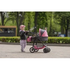 Коляска для куклы 2 в 1 Carrello Avanti 9662 Pink розовая, с сумочкой фото 92
