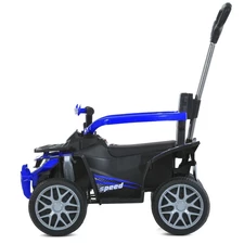Детская каталка - электромобиль M 6221 EBLR-4 квадроцикл, с родительской ручкой, синяя фото 54