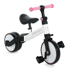 Велосипед - беговел Profi Kids 10/8д. MBB 1008 white pink, 3 в 1, бело-розовый