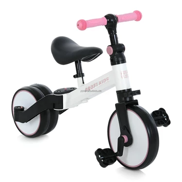 Велосипед - беговел Profi Kids 10/8д. MBB 1008 white pink, 3 в 1, бело-розовый