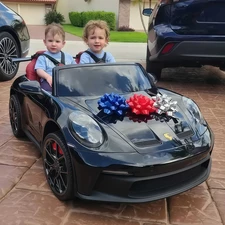 Двухместная детская электромашина M 6111 EBLRS-2 (24V) Porsche, автопокраска, черная