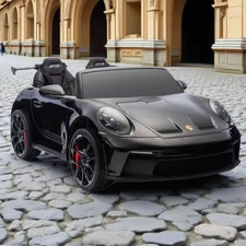 Двухместная детская электромашина M 6111 EBLRS-2 (24V) Porsche, автопокраска, черная фото 14