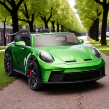 Двухместная детская электромашина M 6111 EBLRS-5 (24V) Porsche, автопокраска, зеленая