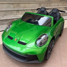Двухместная детская электромашина M 6111 EBLRS-5 (24V) Porsche, автопокраска, зеленая фото 14