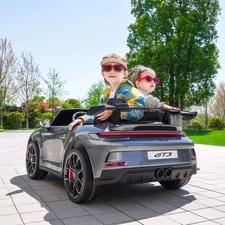Детская машина на аккумуляторе M 6111 (MP4) EBLRS-11 (24V) двухместная, с планшетом, серая фото 11