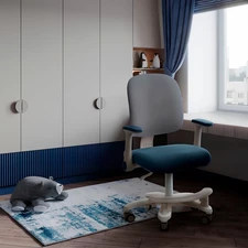 Детское кресло Bambi M 6250-4 синее, с подлокотниками и подножкой фото 54