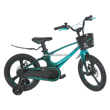 Детский велосипед Prof1 Stellar 14д. MB 141020-11 бирюзовый, корзинка