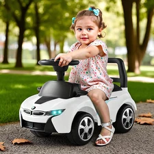 Детская каталка - толокар M 6155-1 BMW белая, музыка, свет