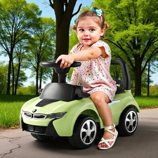 Детская каталка - толокар M 6155-5 BMW зеленая, музыка, свет