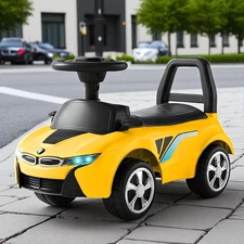 Детская каталка - толокар M 6155-6 BMW желтая, музыка, свет фото 14