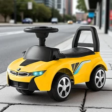 Детская каталка - толокар M 6155-6 BMW желтая, музыка, свет фото 37