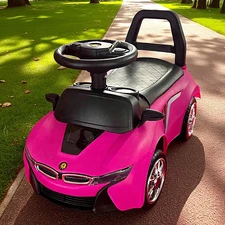 Детская каталка - толокар M 6155-8 BMW розовая, музыка, свет фото 14