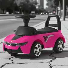 Детская каталка - толокар M 6155-8 BMW розовая, музыка, свет купить