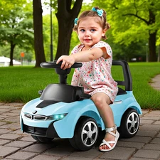 Детская каталка - толокар M 6155-12 BMW голубая, музыка, свет