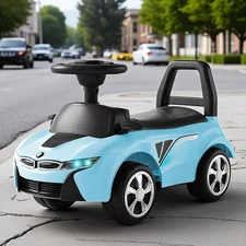 Детская каталка - толокар M 6155-12 BMW голубая, музыка, свет фото 37