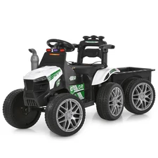 Детский трактор M 6219 EBLR-1 электромобиль с прицепом, белый фото 54