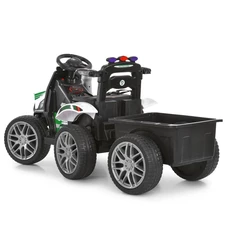 Детский трактор M 6219 EBLR-1 электромобиль с прицепом, белый фото 71