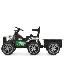 Детский трактор M 6219 EBLR-1 электромобиль с прицепом, белый фото 86