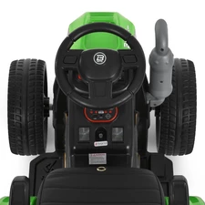 Детский трактор электромобиль M 6219 EBLR-5 зеленый, с прицепом фото 31