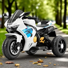 Детский мотоцикл M 6220 ELR-1 Honda, мягкое сиденье, белый