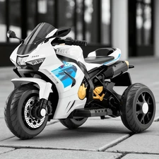 Детский мотоцикл M 6220 ELR-1 Honda, мягкое сиденье, белый купить