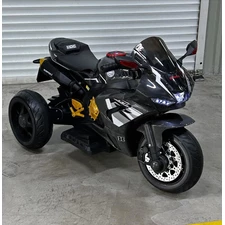 Детский мотоцикл M 6220 ELR-2 Honda, мягкое сиденье, черный фото 14
