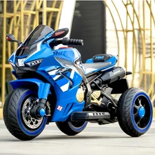 Детский электромотоцикл M 6220 ELR-4 Honda, мягкое сиденье, синий