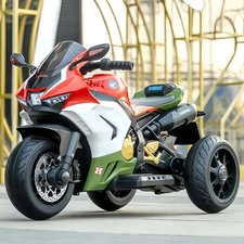 Детский электромотоцикл M 6220 ELR-4 Honda, мягкое сиденье, синий фото 16