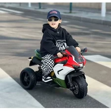 Детский электромотоцикл M 6220 ELR-4 Honda, мягкое сиденье, синий фото 15