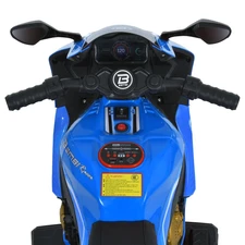 Детский электромотоцикл M 6220 ELR-4 Honda, мягкое сиденье, синий фото 22